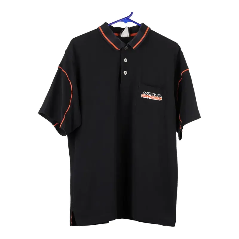 Tecumseh, Michigan Harley Davidson Polo Shirt - XL Black Cotton Blend