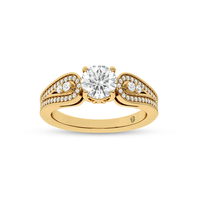 Cosma Mystical Round Lab Grown Diamond Engagement Ring | 10K Yellow Gold 3 CT. TW.