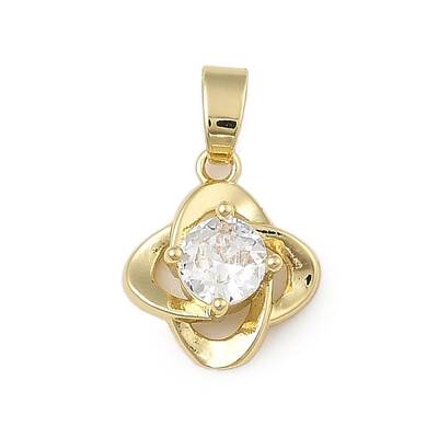 Brass Micro Pave Cubic Zirconia Pendants