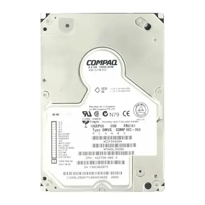 422758-002 HP 8.8GB SCSI 10000 3.5-Inch Hard Drive