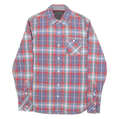 TOMMY HILFIGER Mens Shirt Grey Check Long Sleeve S