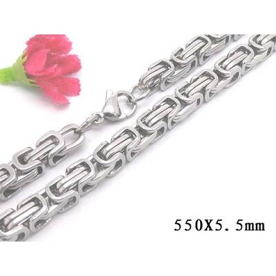 Non-Tarnish 201 Stainless Steel Byzantine Chain Necklaces