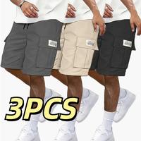 Men's Cargo Shorts Relaxed Fit Casual Shorts Solid Color  Adjustable Waist Lightweight Summer Outdoor Work Cargo Shorts with ...