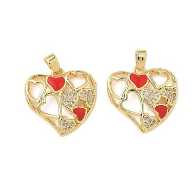 Brass Micro Pave Clear Cubic Zirconia Pendants