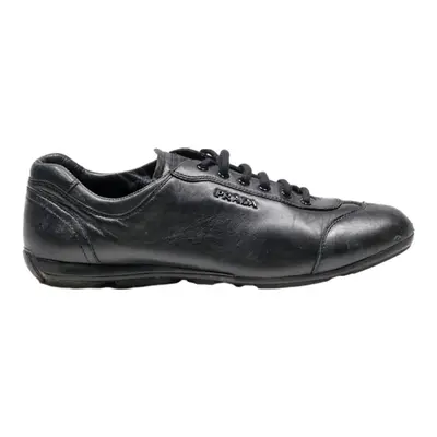 PRADA Low Top Trainers Black Leather Womens UK 5