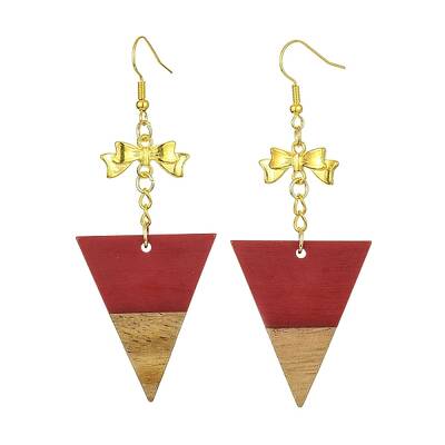 Resin & Walnut Wood Dangle Earrings