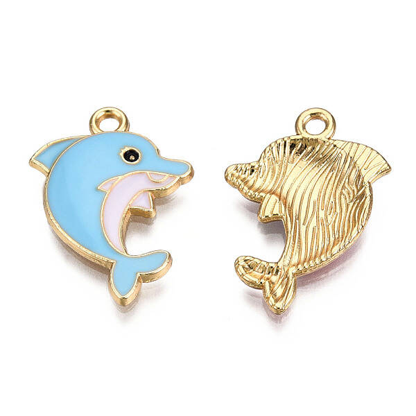 Light Gold Plated Alloy Enamel Pendants