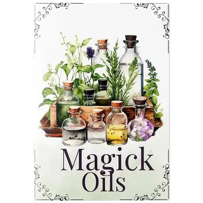 Magick Oils Book, 1 Count Magick Oils Quick Reference Guide, 54 Kinds Magick Attribute Quick Reference Guide & Relationship &...