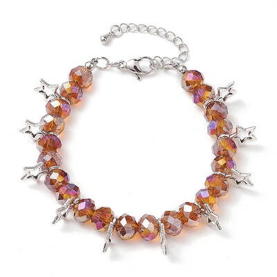 AB Color Faceted Rondelle Glass Beaded Bracelets