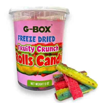 G-Box Freeze Dried Fruity Crunch Rolls Candy, TikTok Trend Items, Freeze Dried Candy, Freeze Dried Strawberries ,Delightful C...