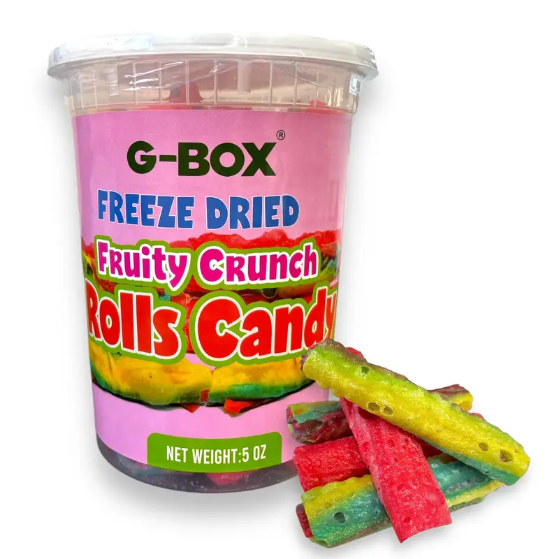 G-Box Freeze Dried Fruity Crunch Rolls Candy, TikTok Trend Items, Freeze Dried Candy, Freeze Dried Strawberries ,Delightful C...