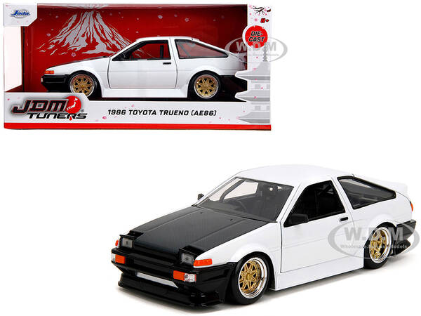 1986 Toyota Trueno (AE86) RHD (Right Hand Drive) White with Black Hood \