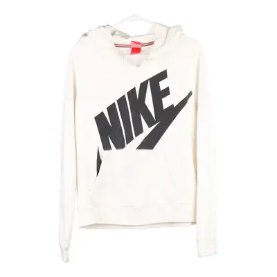 Age 16 Nike Spellout Hoodie - Large White Cotton Blend
