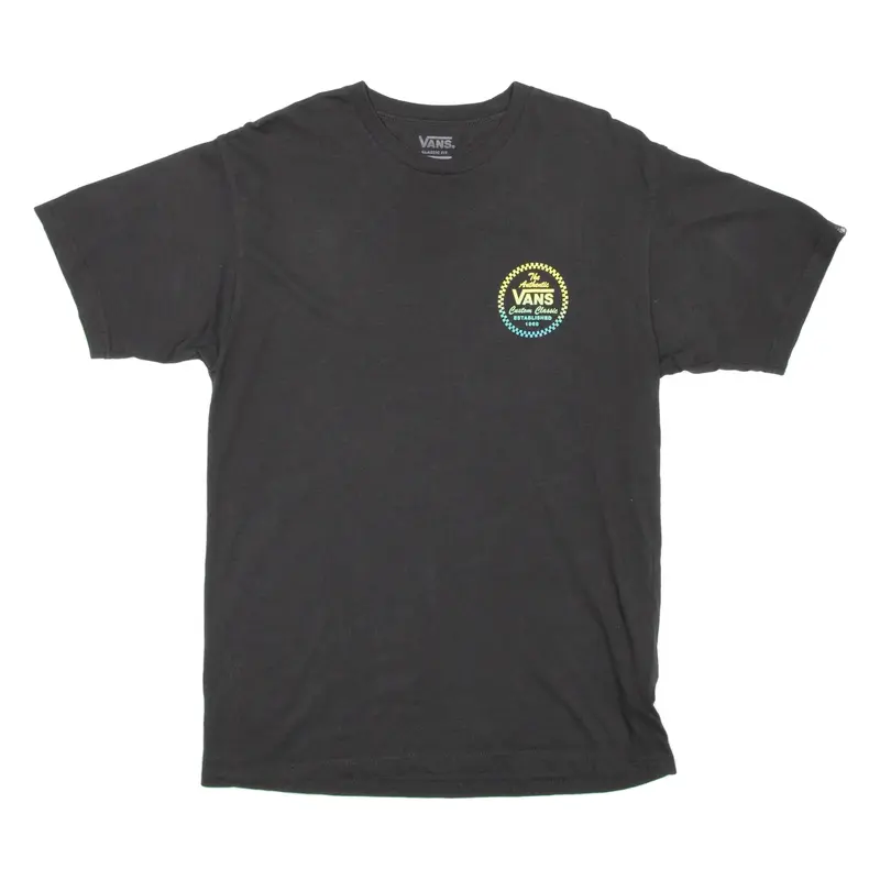 VANS Mens T-Shirt Black Crew Neck M
