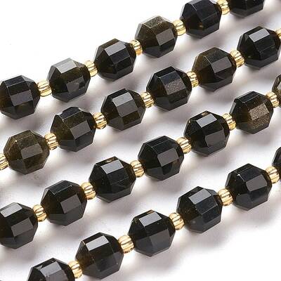 Natural Golden Sheen Obsidian Beads Strands