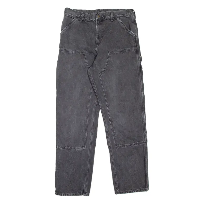 CARHARTT WIP Double Knee Carpenter Workwear Mens Jeans Grey Tapered W33 L34