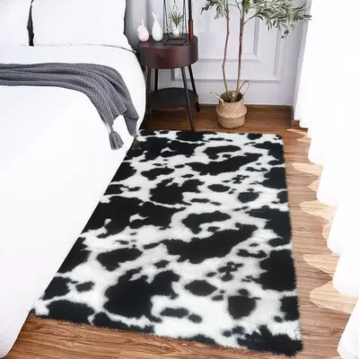 Cow Print Pattern Rug for Living Room Decor, 1 Count Soft Durable Non-slip Area Rug, Indoor Carpet, Decorative Floor Mat for ...