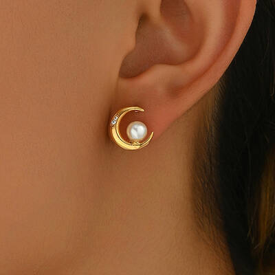 Vintage Casual Brass Irregular Stud Earrings for Women