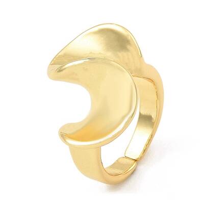 Twist Wave Rack Plating Brass Open Cuff Rings for Women
