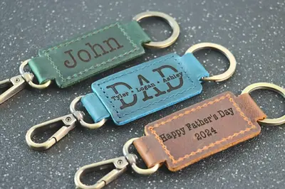 PAPA KEYCHAIN, Leather Keychain, Papa Gift, Gifts for Papa, Papa CHRISTMAS Gifts, Papa Gifts, Custom Papa Christmas Keychain,...
