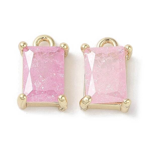 Brass Micro Pave Cubic Zirconia Charms