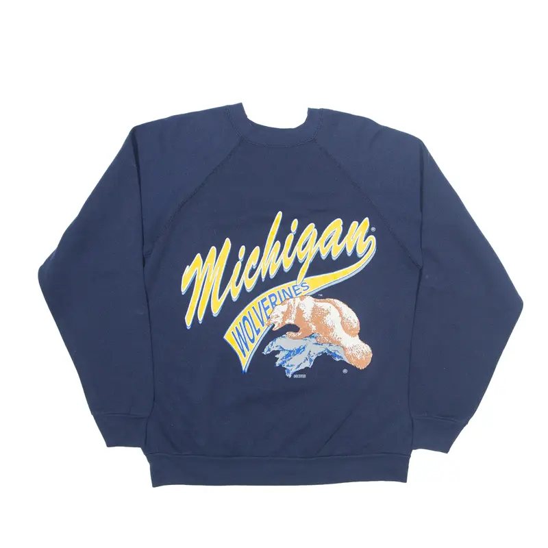 DECOTEX Michigan Wolverines USA Sweatshirt Blue 90s Mens S