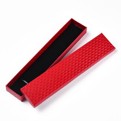 Rhombus Textured Cardboard Jewelry Necklace Boxes