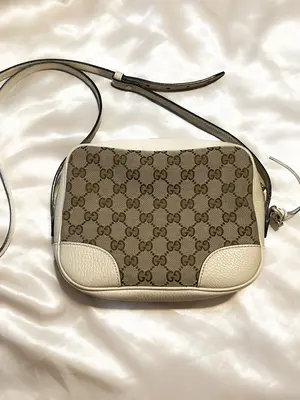 Pre-owned GUCCI Canvas x Leather Crossbody Bags Bree GG Crossbody Bag