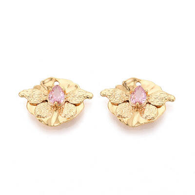 Brass Micro Pave Cubic Zirconia Pendants