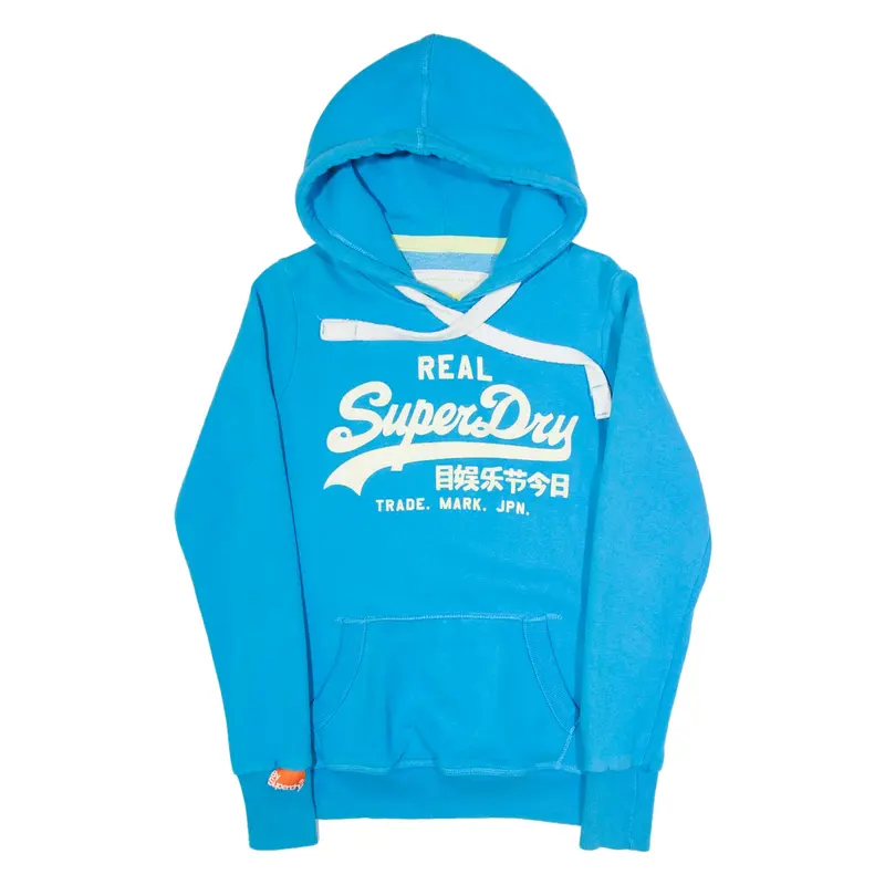 SUPERDRY Womens Blue Hoodie XS