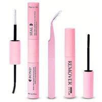 Eyelash Bond and Seal & Glue Remover & Tweezers Kit, 1 Set Waterproof Cluster Lash Glue, Eye Makeup Tool for Women & Girls, E...