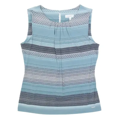 CALVIN KLEIN Womens Printed Vest Blue Sleeveless Striped L