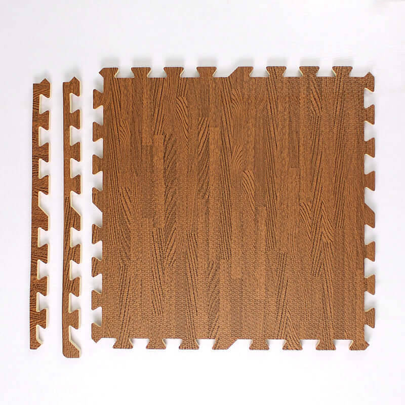Wood Grain Foam Floor Mat Fully Paved | Color: Brown | Dimensions: 30x30x1cm