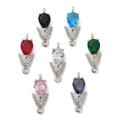 Glass Teardrop Connector Charms