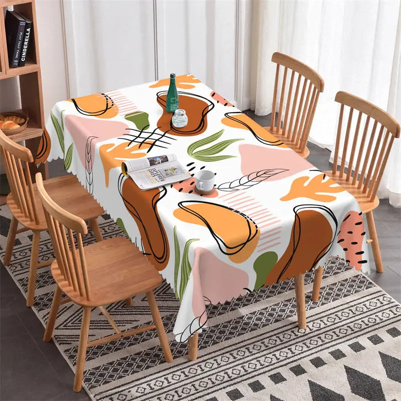 Black Lines Artistic Patterns Rectangle Tablecloth - Aperturee