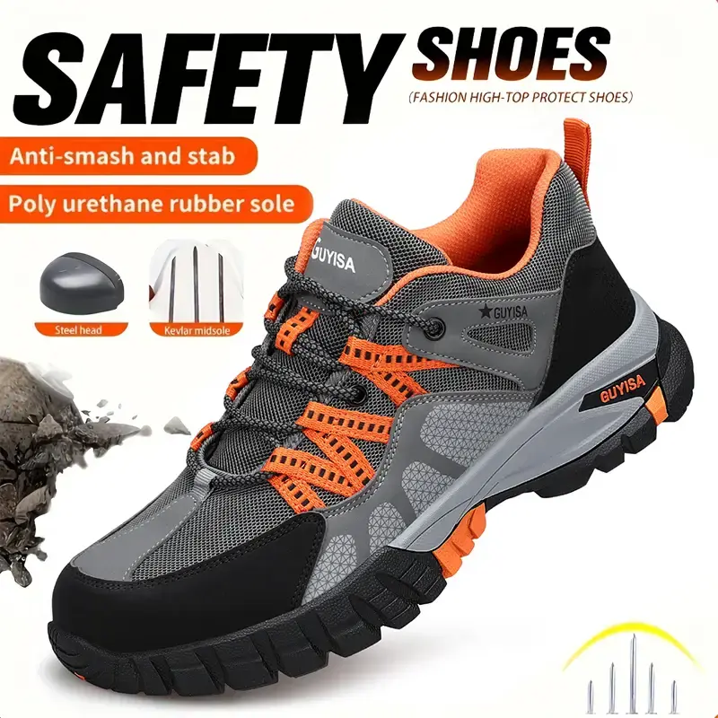 Insulation Lightweight Breathable Anti-smash, Anti-slip And Anti-puncture Safety Shoes non-slip safety Non-Slip Lace-Up labor...