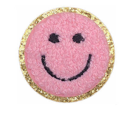 Flat Round with Smiling Face Computerized Towel Embroidery Cloth Iron on/Sew on Patches