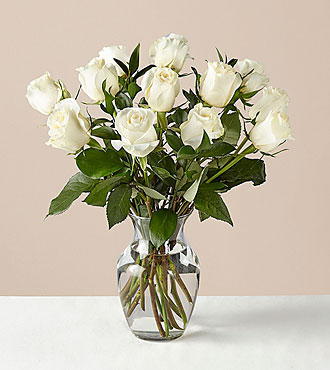 Moonlight White Rose Bouquet - FedEx