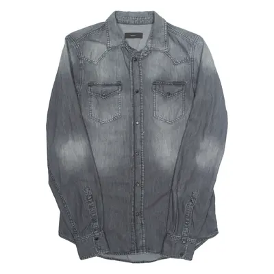 DIESEL Mens Plain Shirt Grey Long Sleeve M