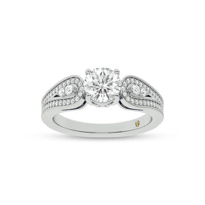 Cosma Mystical Round Lab Grown Diamond Engagement Ring | 18K White Gold 1 1/4 CT. TW.