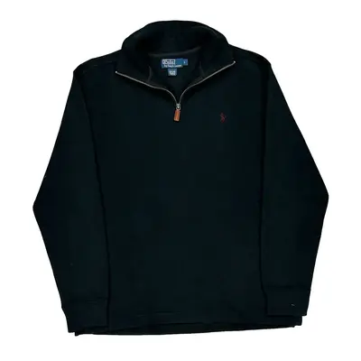 Polo By Ralph Lauren 1/4 Zip - Large Black Cotton