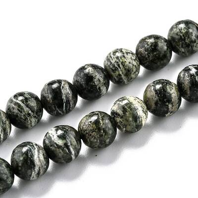 Natural Green Zebra Jasper Beads Strands