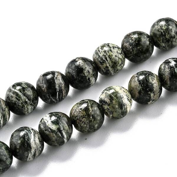 Natural Green Zebra Jasper Beads Strands