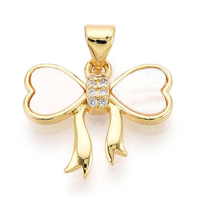 Brass Micro Pave Clear Cubic Zirconia Pendants