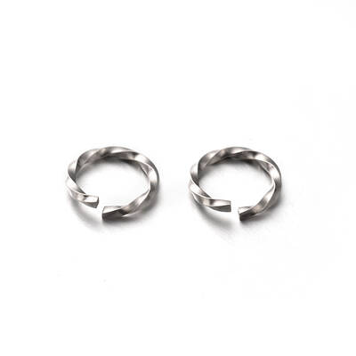 Tarnish Resistant 304 Stainless Steel Open Twisted Jump Rings