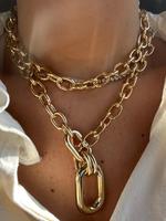 Women's Fashion Chain Necklace, Casual Trendy Chain Necklace, Fashionable Jewelry for Daily & Party Decoration, Statement Nec...
