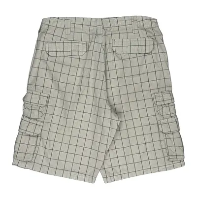 Lee Checked Cargo Shorts - 34W 11L White Cotton | Size: 34″ waist
