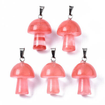 Cherry Quartz Glass Pendants