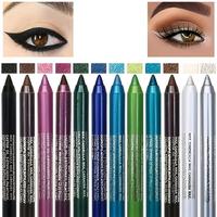 14 Color Glitter Eyeliner Pen, High Color Pearl Gloss Finish Waterproof Smoked Punk Gothic Eyeliner Pen, Makeup, Eyeliner Pen...