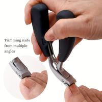 Modern stainless steel nail clipper with concave blade, precision trimming of men's toenails, long handle with angled curved ...